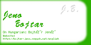 jeno bojtar business card